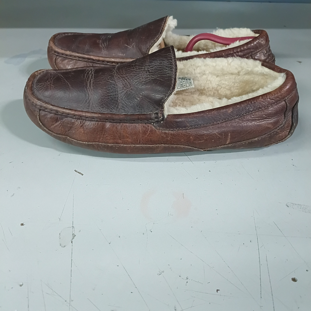 Men's Brown Leather Slip-On Shoes